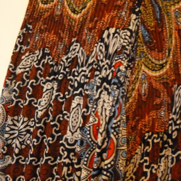 Melissa Paige Tunic Top Medium Fiesta Print Crinkle Colorful Cutout Flowy - Picture 5 of 8